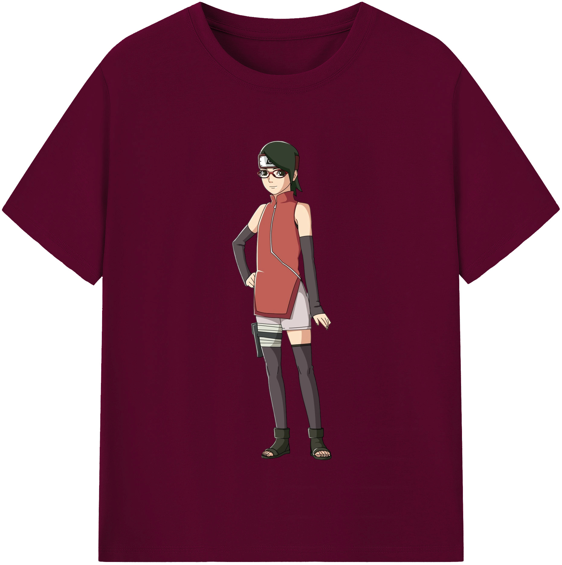 （画像用） NARUTO -ナルト- うちは サラダ Uchiha Sarada レディースカジュアルプリントTシャツ（綿100％）